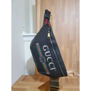 GUCCI Grained Print Belt Large Bag