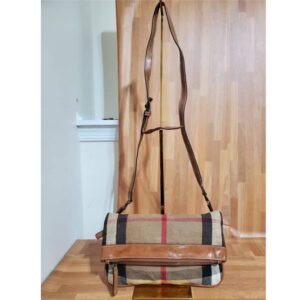 BURBERRY Haymarket Check Canvas Adeline Foldover Crossbody