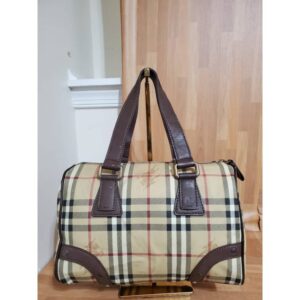 BURBERRY Haymarket Check Studded Bowler Brown