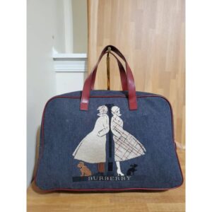 Burberry Embroidered Motif Denim Bag