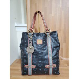 Mcm Visetos stripe Long Tote Black