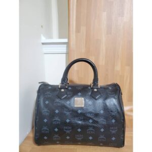 MCM Visetos Essentials Boston Bag Black