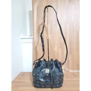 MCM Visetos Essential Drawstring Bucket Bag Black