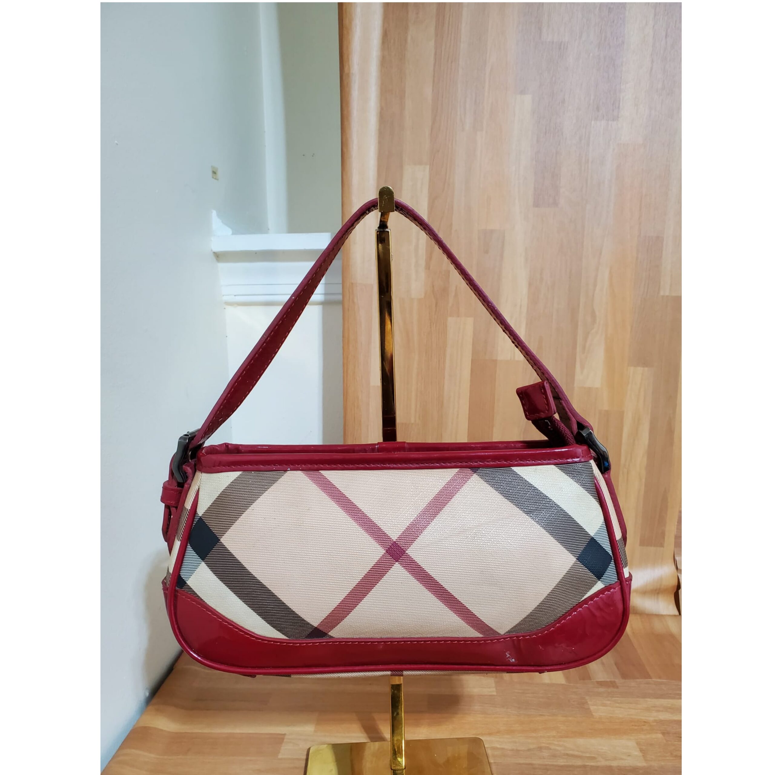 Burberry Nova Check Pochette Newbury Baguette Bag