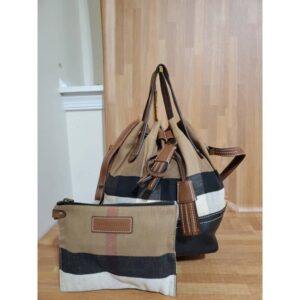 Burberry Heston Tan Canvas Shoulder/Crossbody Bag