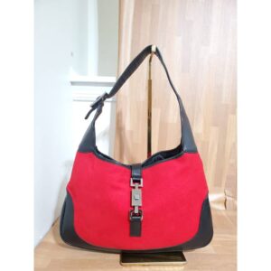 GUCCI RED FELT JACKIE O HOBO BAG