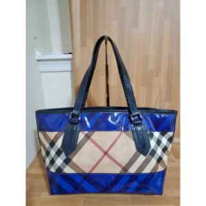 Burberry Nickie Nova Check Patent & Leather Tote