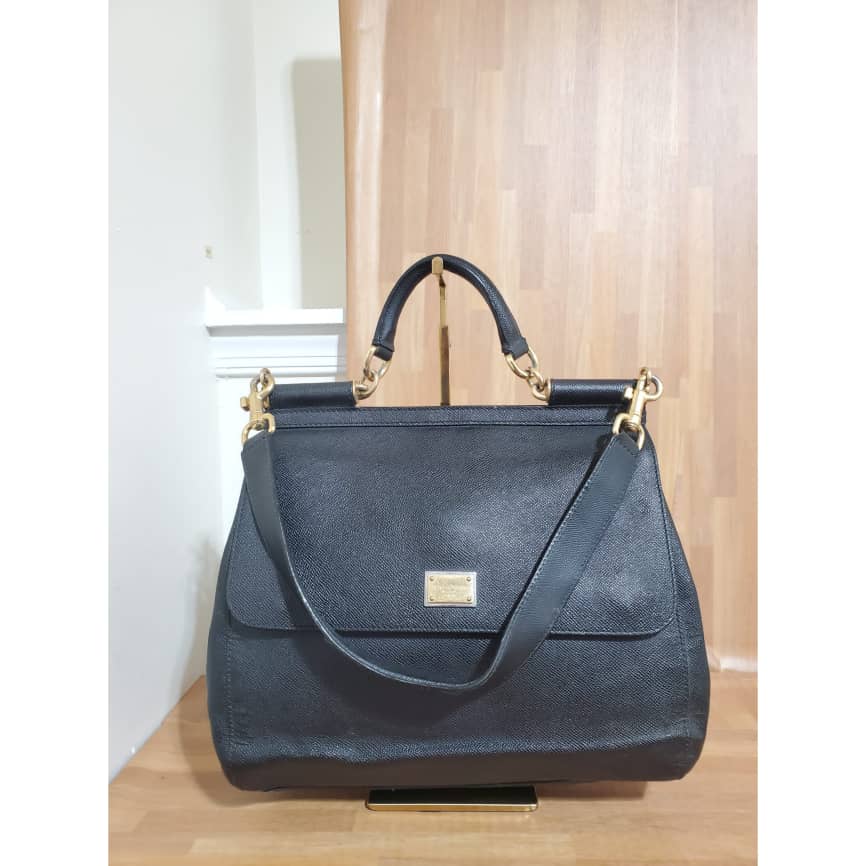 DOLCE & GABBANA Dauphine Large Miss Sicily Satchel Black