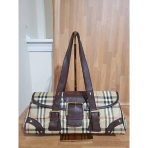 Burberry cordelia Buckle Haymarket Check Canvas Satchel