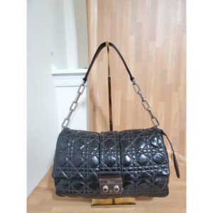 Christian Dior New Lock Flap Bag Cannage Quilt Patent Medium