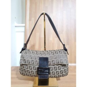 FENDI Zucchino Baguette Tobacco Beige Brown