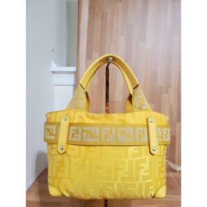 FENDI Zucca Zip Code Shoulder Yellow Bag