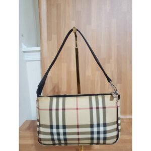 Burberry Beige Coated Canvas Nova Check Pochette