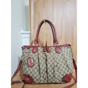 GUCCI GG Canvas Sukey Top Handle Bag