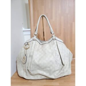 Gucci Sukey Tote Guccissima Leather Large Off White