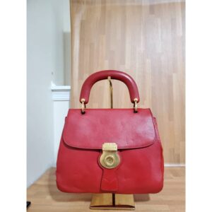 BURBERRY Trench Calfskin Large DK88 Top Handle Bag Red