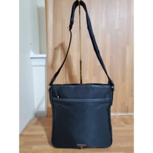Prada Nylon Front Pocket Messenger Tessuto with Saffiano Leather Bag