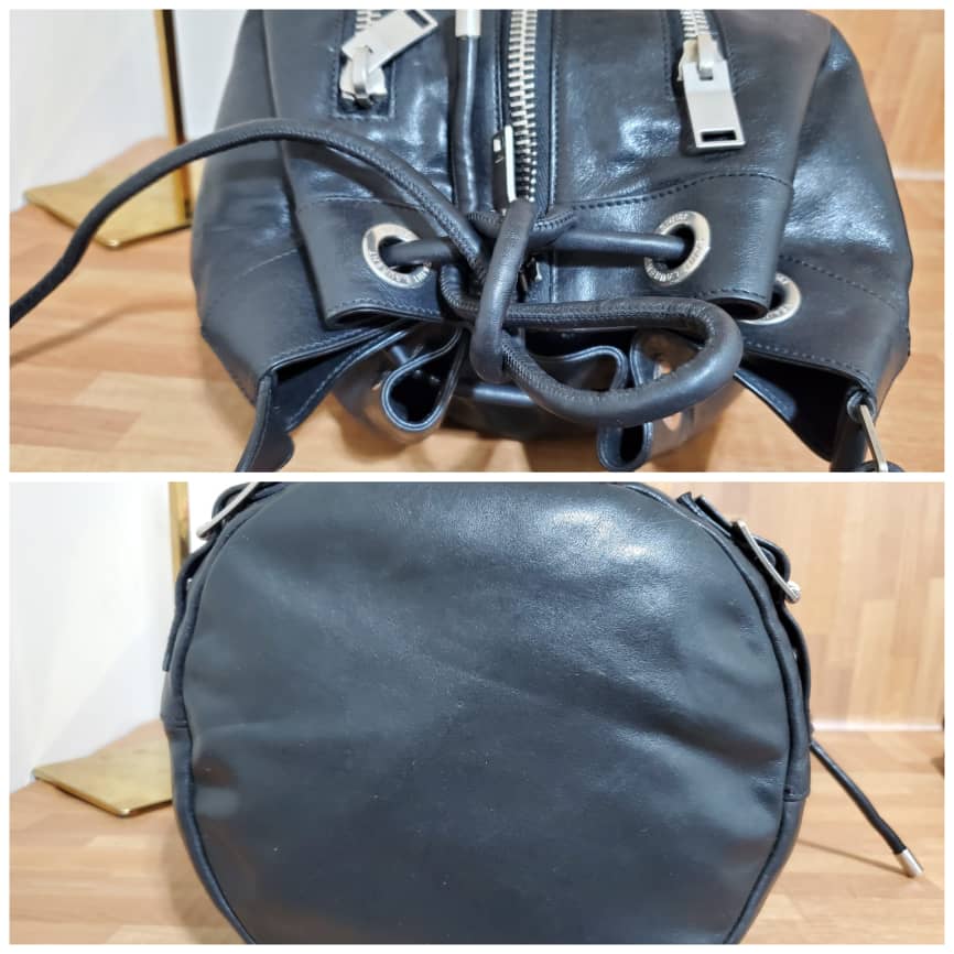 SAINT LAURENT Calfskin Medium Rider Bucket Bag Bordeaux - Image 8
