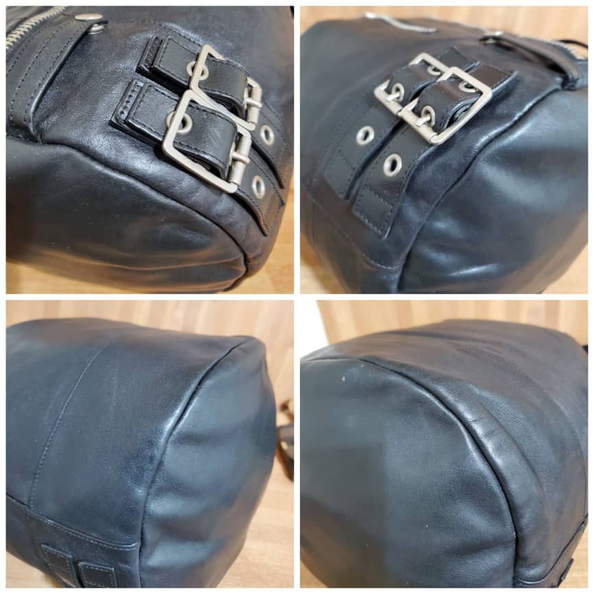 SAINT LAURENT Calfskin Medium Rider Bucket Bag Bordeaux - Image 10