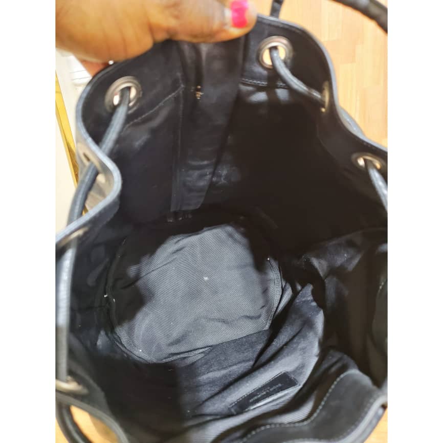 SAINT LAURENT Calfskin Medium Rider Bucket Bag Bordeaux - Image 11