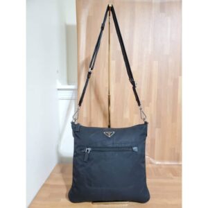 Prada Black Tessuto Nylon Messenger Crossbody Bag