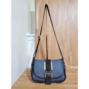 Fendi Blue Canvas Borsa Tape Shoulder / Crossbody Bag