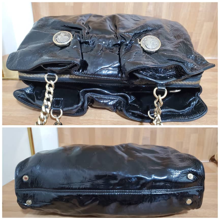 This authentic GUCCI Vintage Micro GG Canvas Shoulder/Crossbody Bag Beige is in it's pre-owned condition. The exterior coated canvas is clean. Interior is clean. The base edges shows rubbing wear. Measurements: Length: 9.25" Width: 3" Height: 7" Shoulder strap drop: 20-22" - Image 9