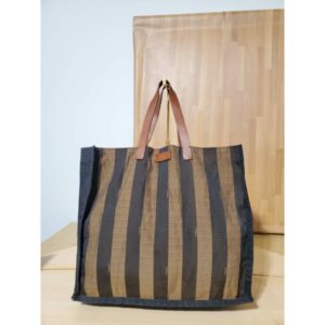 Fendi Pequin Shopping Tote Canvas Medium