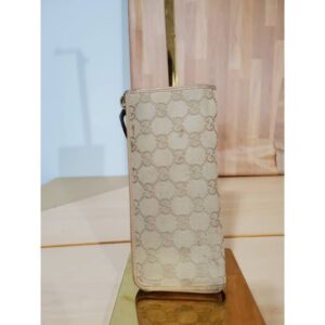 Gucci Calfskin Monogram Zip Around Wallet Tan