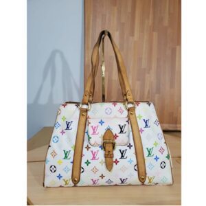 LOUIS VUITTON White Multicolor Murakami Aurelia MM Tote Bag