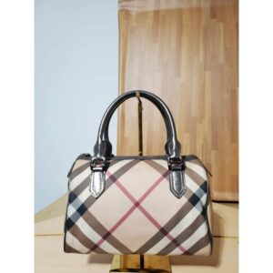 BURBERRY Supernova Check Patent Small Chester Bowling Bag