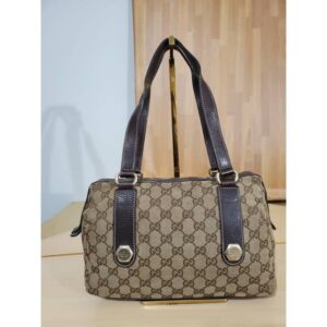 Gucci Beige/Brown GG Canvas Charmy Boston Bag
