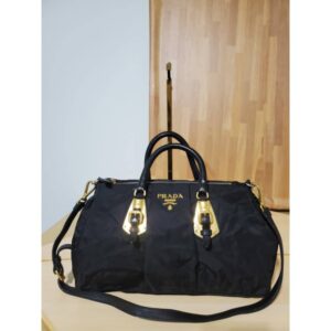 Prada Convertible Belted Satchel Tessuto Bag