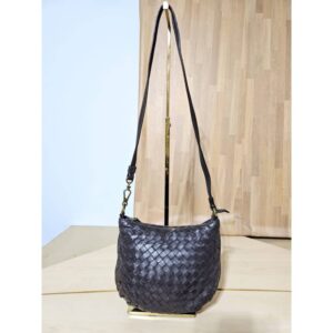 Bottega Veneta Woven Crossbody Shoulder Bag Intrecciato Lambskin Leather Brown