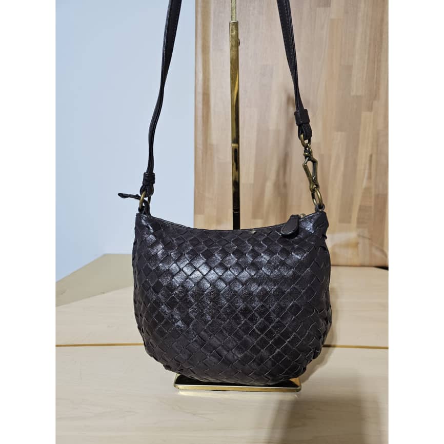 Bottega Veneta Woven Crossbody Shoulder Bag Intrecciato Lambskin Leather Brown - Image 6