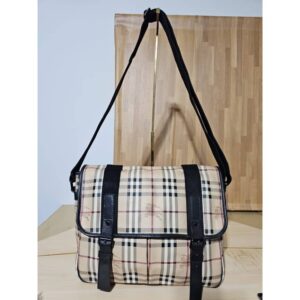 Burberry Bicolor Haymarket Messenger Check Bag