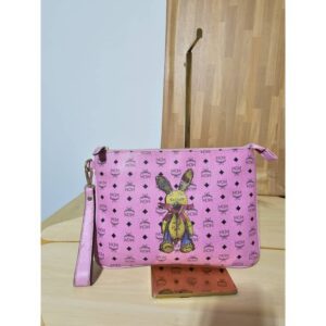 MCM Limited Edition Rabbit Pink Clutch/Wristlet