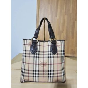 BURBERRY Haymarket Check Medium Onslow Tote Brown