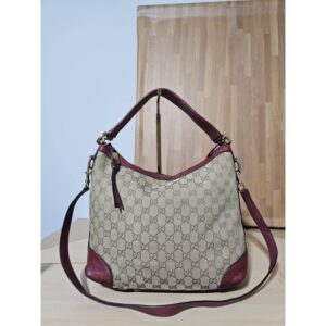 GUCCI GG Monogram Large Margaux Hobo Burgundy