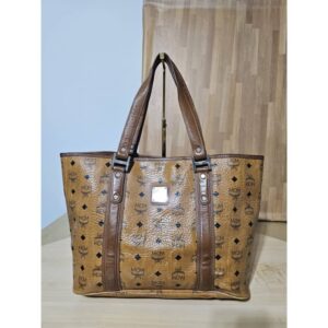 MCM Visetos Shopping Tote Cognac Bag