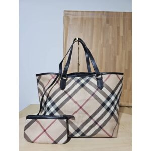 Burberry Large Super Nova Check Shoulder Bag Tote and Pochette
