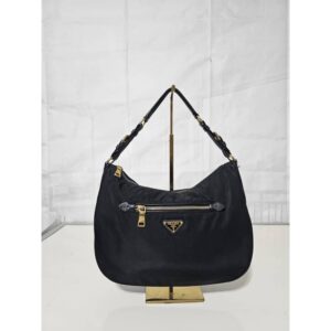 Prada Front Zip Shoulder Bag Tessuto Medium