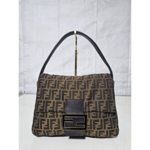 Fendi Big Mama Zucca-Flap Large Canvas Shoulder Bag