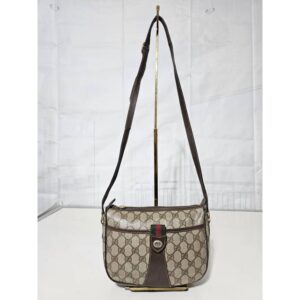 Gucci Brown GG Supreme Web Crossbody Bag Beige Dark brown