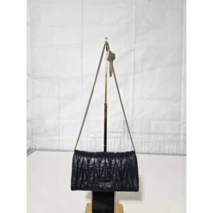 Miu Miu Black Matelassé Leather Chain Crossbody