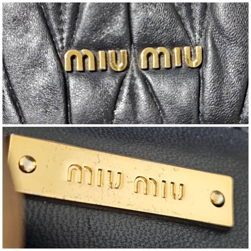Miu Miu Black Matelassé Leather Chain Crossbody - Image 5