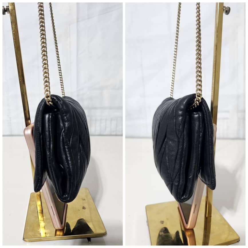 Miu Miu Black Matelassé Leather Chain Crossbody - Image 7