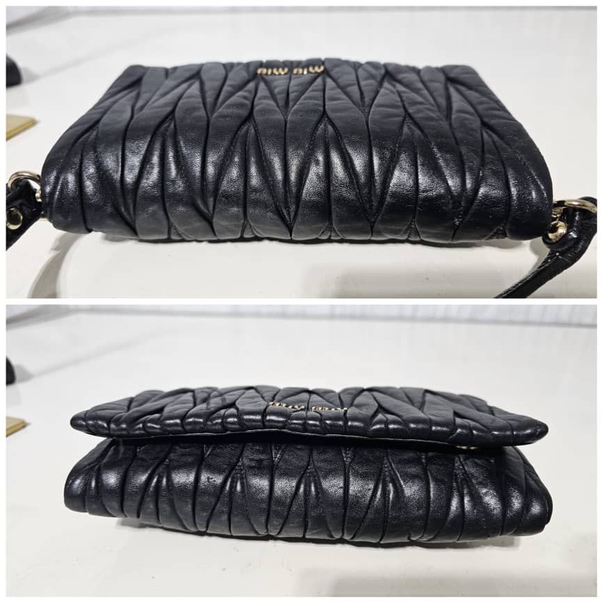 Miu Miu Black Matelassé Leather Chain Crossbody - Image 9