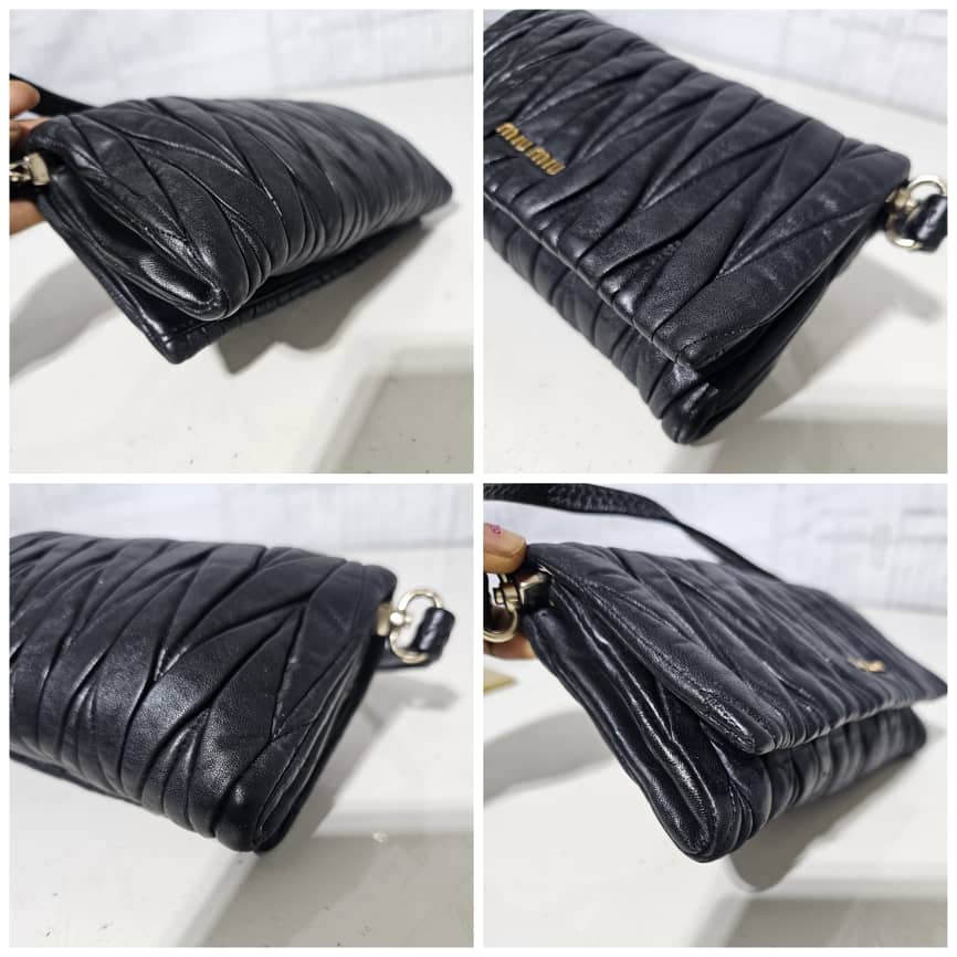 Miu Miu Black Matelassé Leather Chain Crossbody - Image 10
