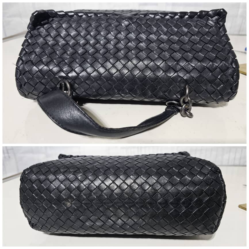 Bottega Veneta Black WOVEN CALFSKIN LEATHER OLIMPIA - Image 7